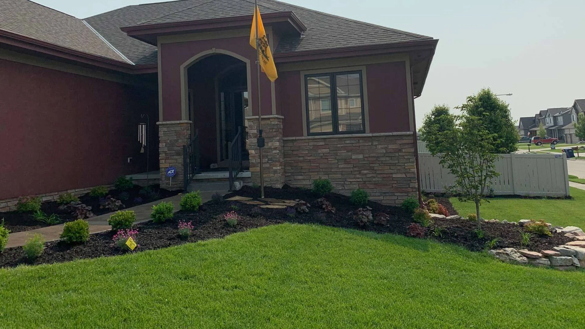 Maintained landscape in Waterloo, NE.