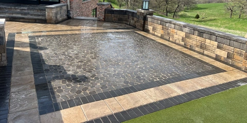 Beautiful patio installation outdoors